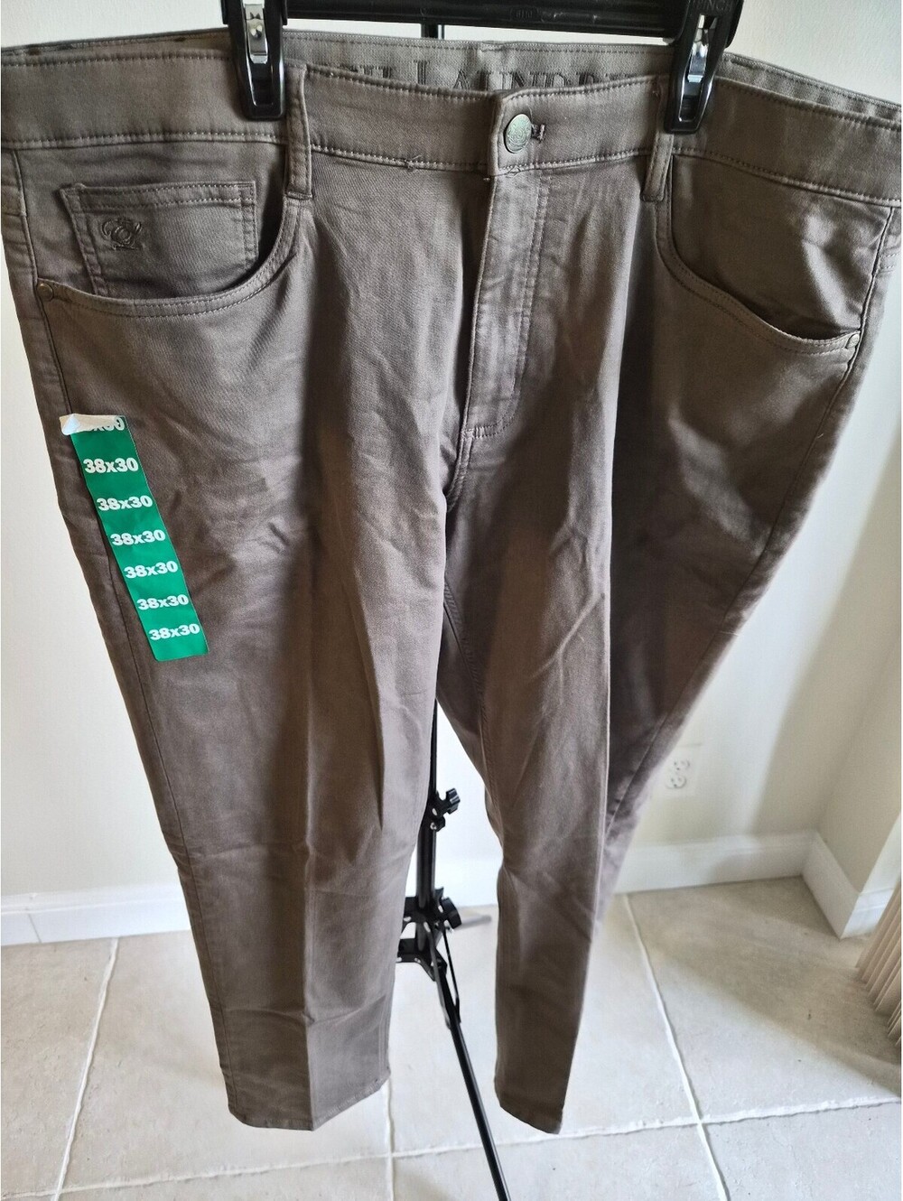 English Laundry Men's Brown Cotton Spandex Pants Size 38x30 0218
